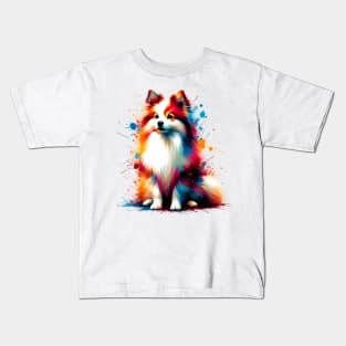 Colorful Norrbottenspets in Vibrant Splash Paint Style Kids T-Shirt